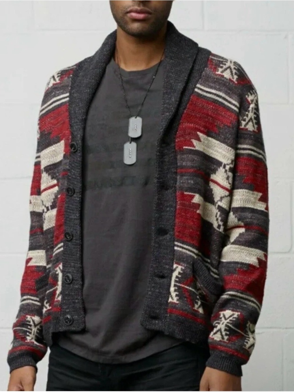 Polo Ralph Lauren Southwestern Aztec Shawl Collar Cardigan Sweater Men XL Cotton